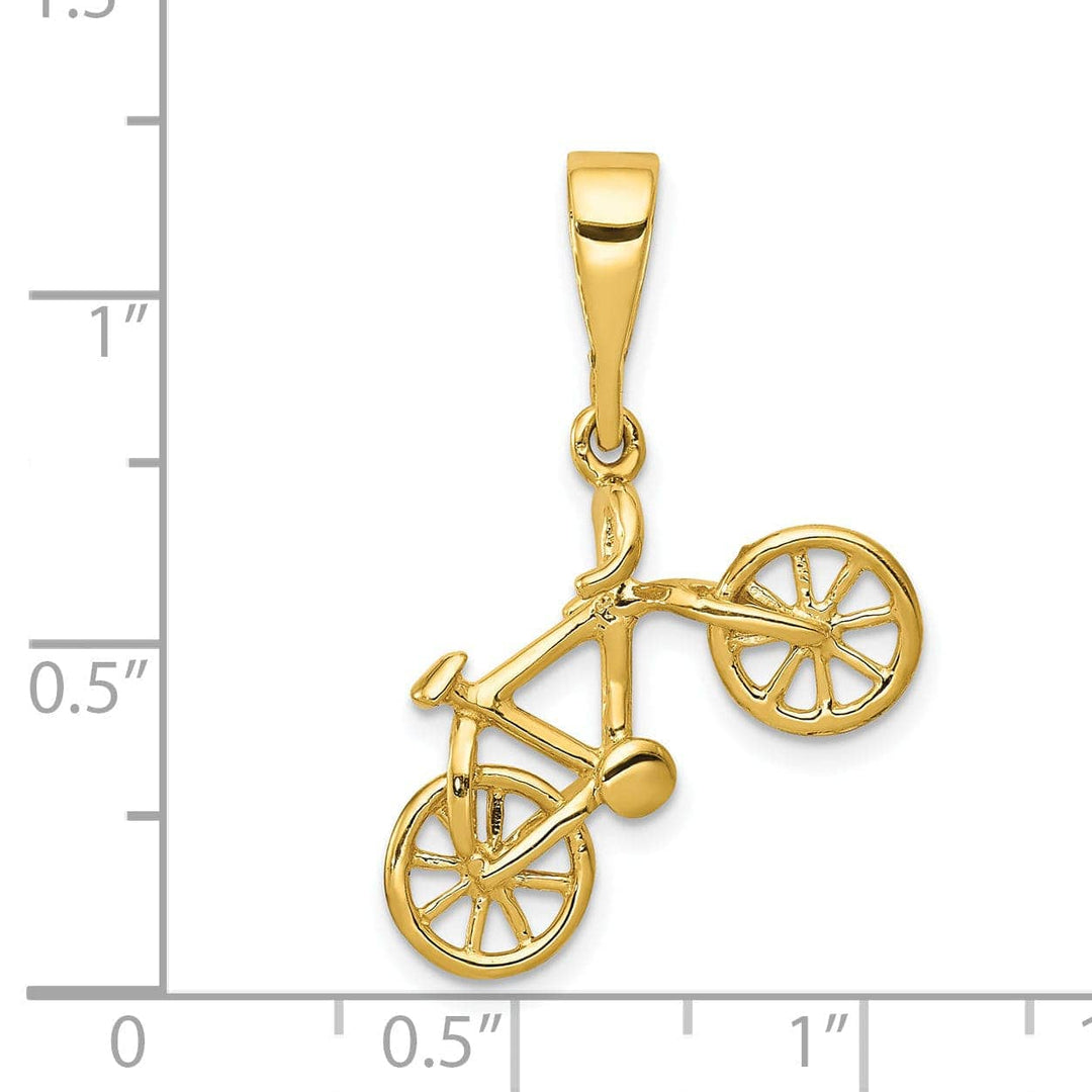 Lovely Rita's Pendants & Charms 14kt Yellow Gold Polished Bicycle Pendant