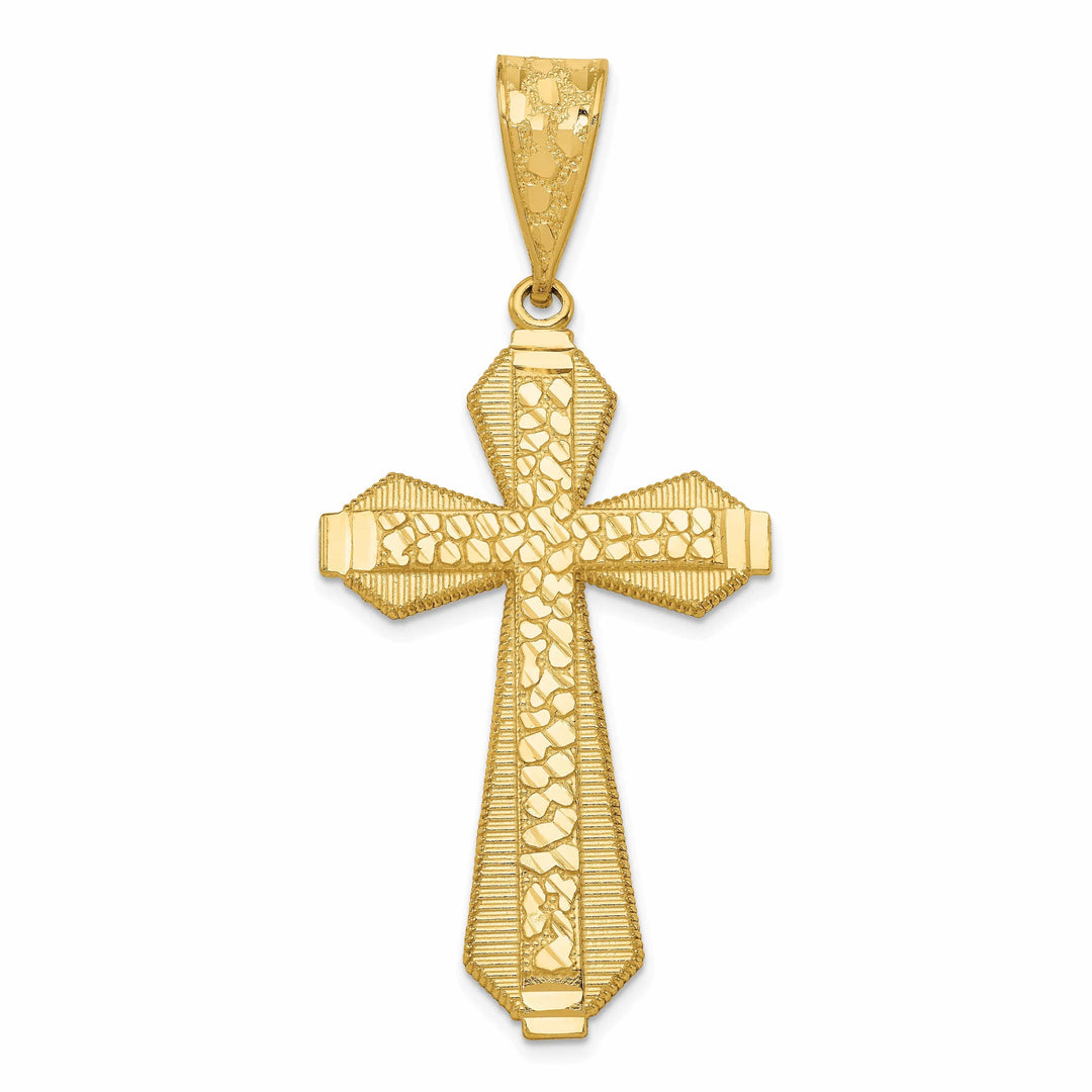Lovely Rita's Pendants & Charms 14kYellow Gold Diamond Cut Finish Cross Pendant