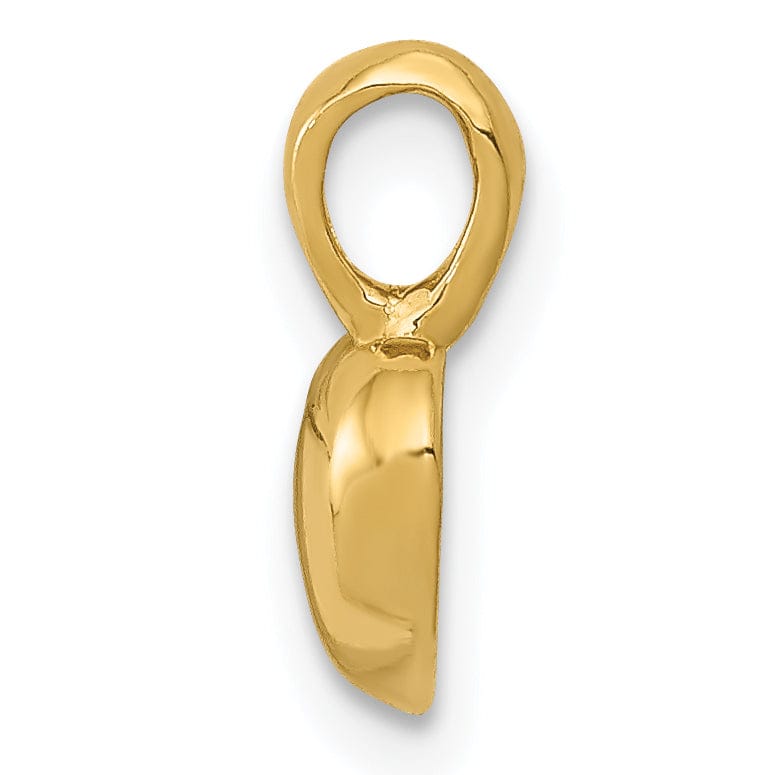 Lovely Rita's Pendants & Charms 14KYellow Gold Open Back Solid Polished Finish Domed Shape Heart Design Charm Pendant