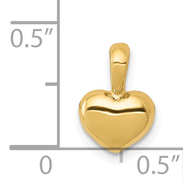 Lovely Rita's Pendants & Charms 14KYellow Gold Open Back Solid Polished Finish Domed Shape Heart Design Charm Pendant