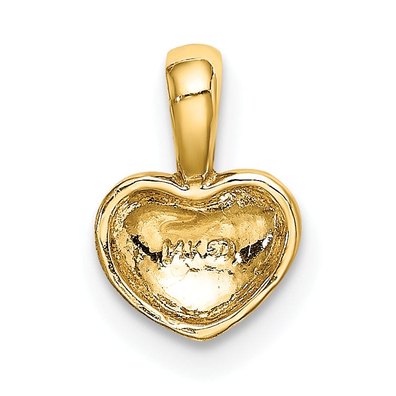 Lovely Rita's Pendants & Charms 14KYellow Gold Open Back Solid Polished Finish Domed Shape Heart Design Charm Pendant