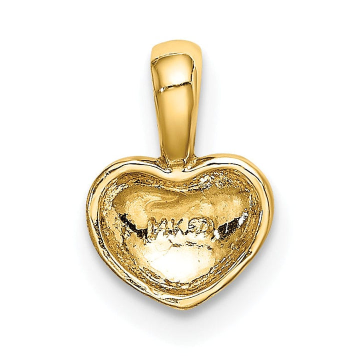 Lovely Rita's Pendants & Charms 14KYellow Gold Open Back Solid Polished Finish Domed Shape Heart Design Charm Pendant