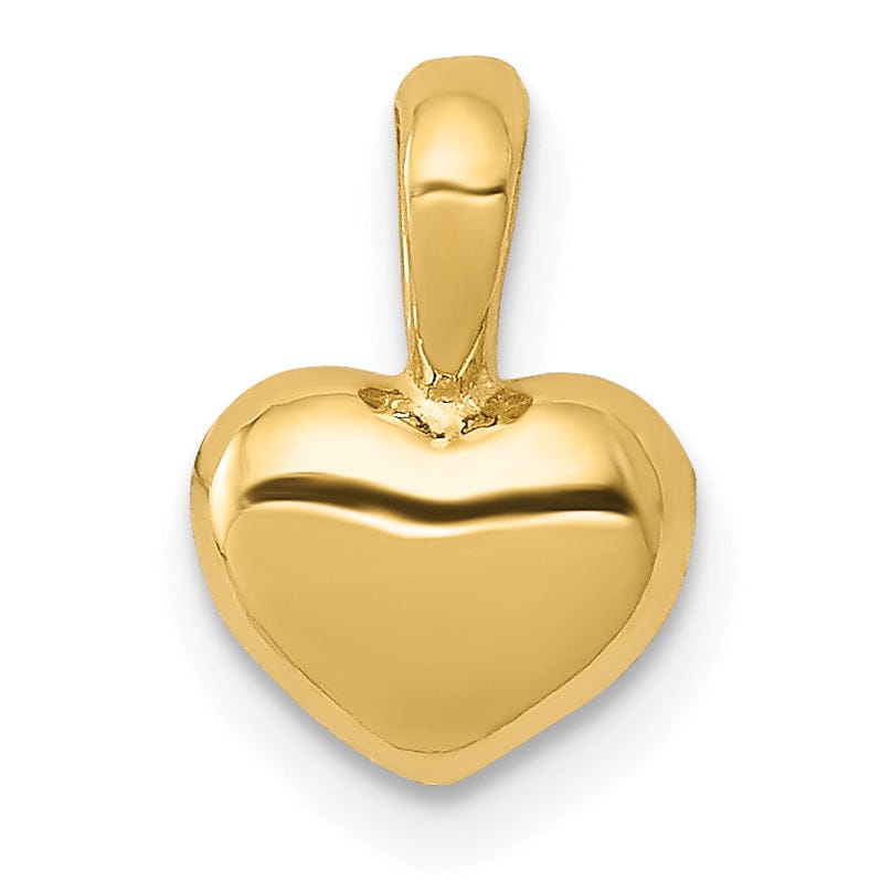Lovely Rita's Pendants & Charms 14KYellow Gold Open Back Solid Polished Finish Domed Shape Heart Design Charm Pendant