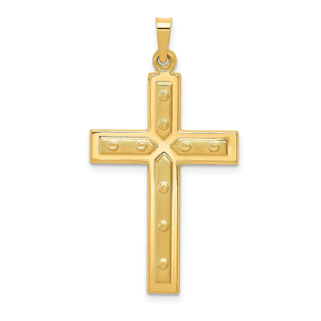 Lovely Rita's Pendants & Charms 14kYellow Gold Satin Screw Design Cross Pendant