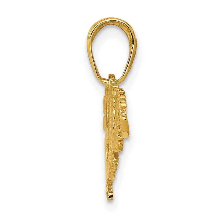 Lovely Rita's Pendants & Charms 14KYellow Gold Solid Textured Polished Finish Chiness Dragon Design Charm Pendant