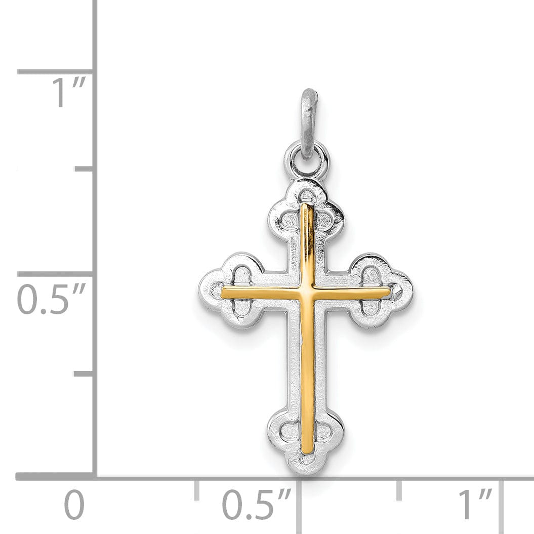 Lovely Rita's Pendants & Charms 18k Gold Plated Sterling Silver Cross Charm