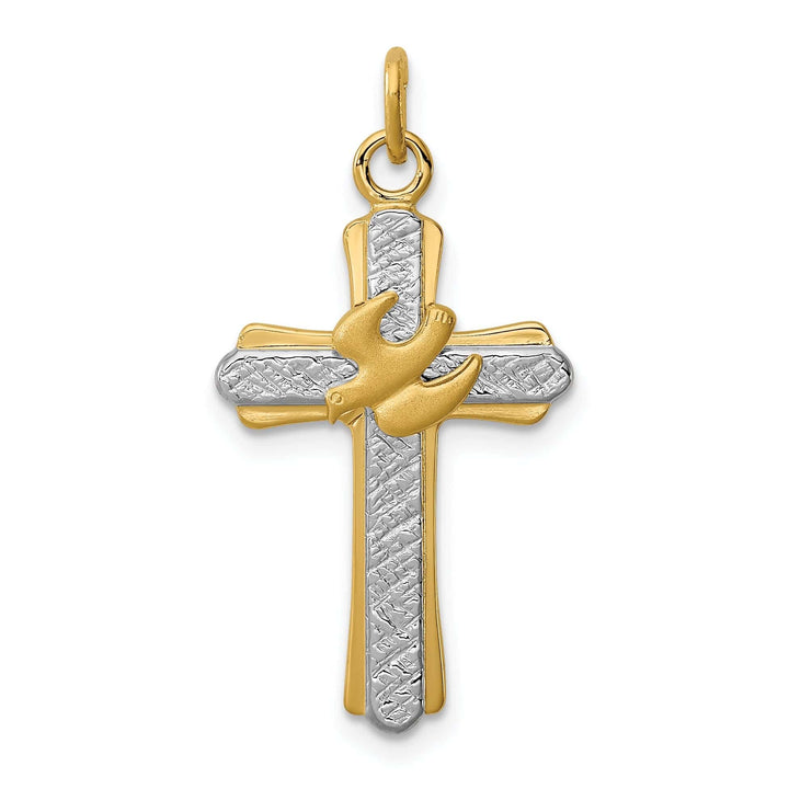 Lovely Rita's Pendants & Charms 18k Gold -plated Sterling Silver Dove Cross Charm