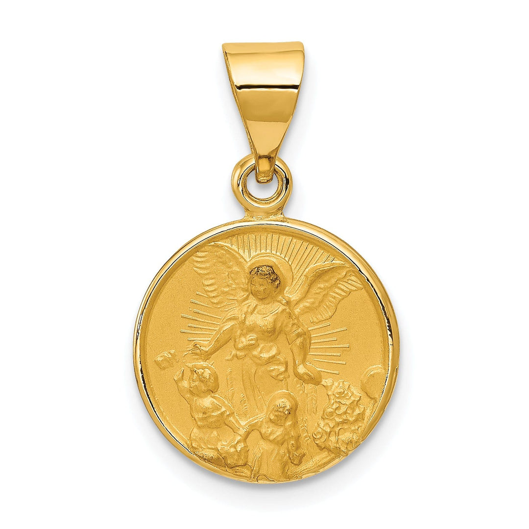 Lovely Rita's Pendants & Charms 18k Yellow Gold Guardian Angel Medal Pendant