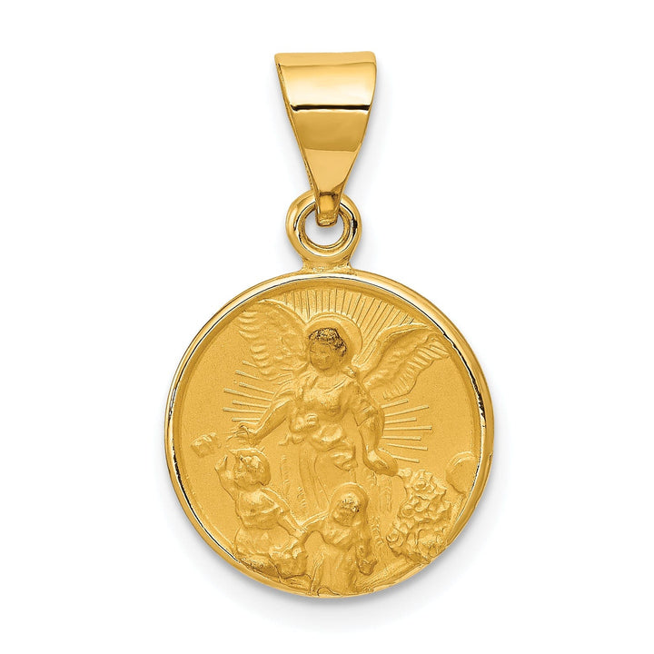 Lovely Rita's Pendants & Charms 18k Yellow Gold Guardian Angel Medal Pendant