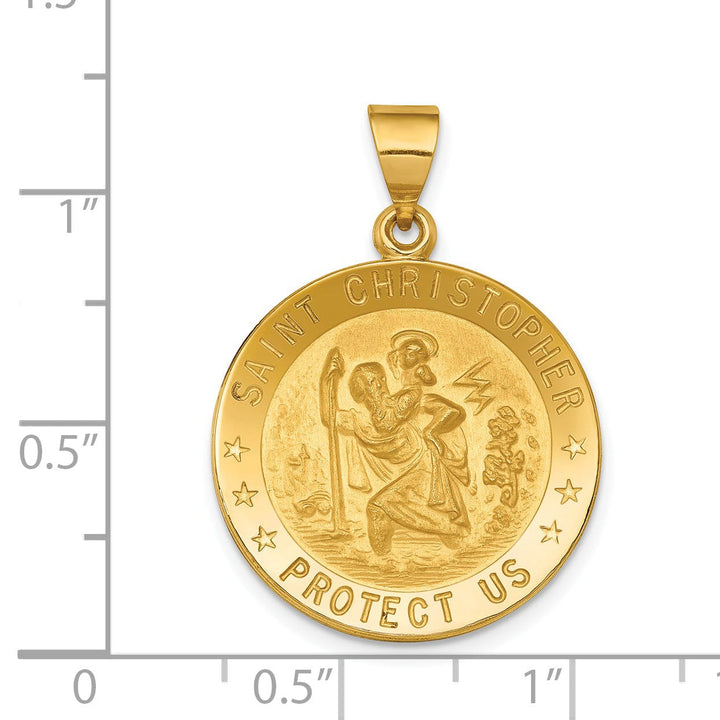 Lovely Rita's Pendants & Charms 18k Yellow Gold Saint Christopher Medal Pendant