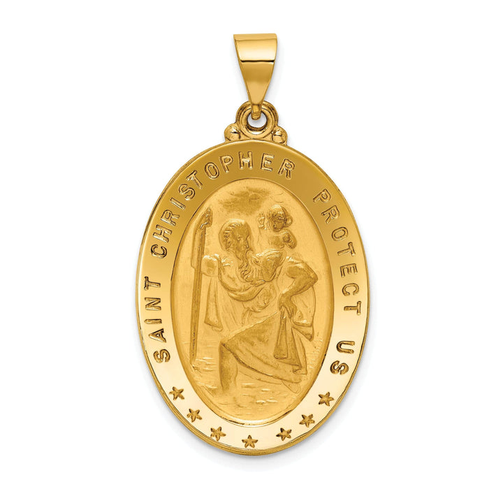 Lovely Rita's Pendants & Charms 18k Yellow Gold Saint Christopher Medal Pendant