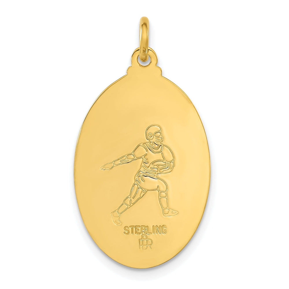 Lovely Rita's Pendants & Charms 24k Gold-plated Silver St Christopher Football Med