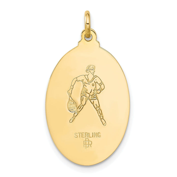 Lovely Rita's Pendants & Charms 24k Gold-plated Silver StChristopher Tennis Medal