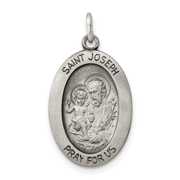 Lovely Rita's Pendants & Charms 925 Sterling Silver Antiqued Saint Joseph Medal Pendant