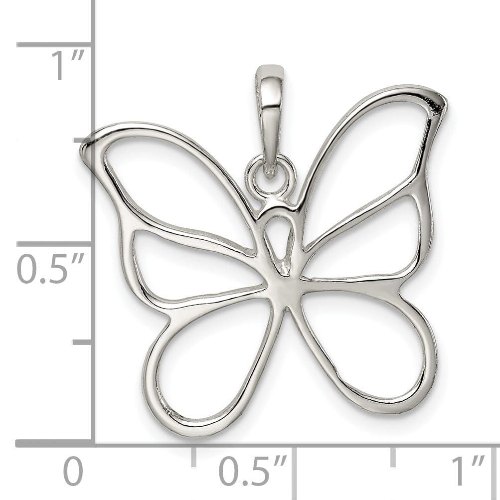 Lovely Rita's Pendants & Charms 925 Sterling Silver Polished Butterfly Pendant