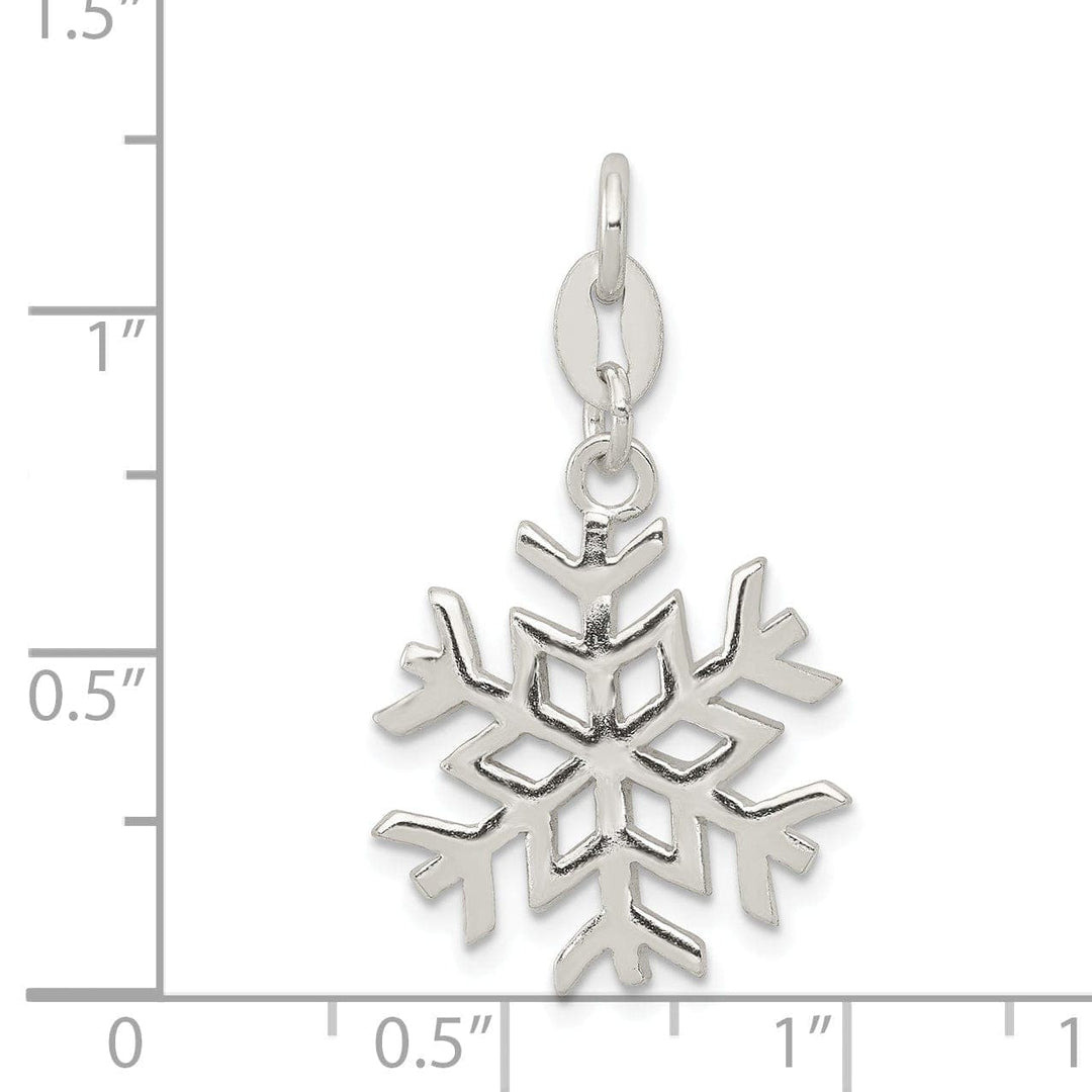 Lovely Rita's Pendants & Charms 925 Sterling Silver Polished Snowflake Charm Pendant