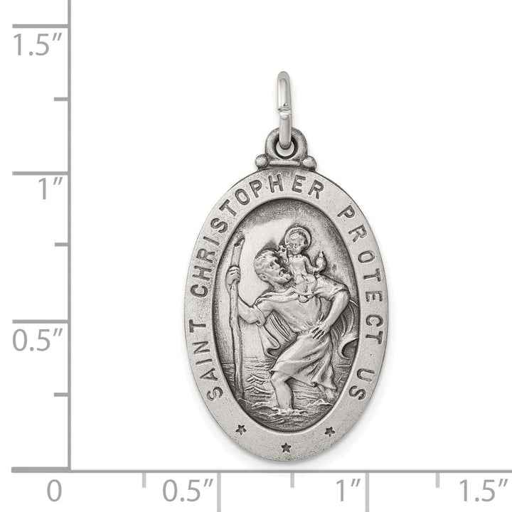 Lovely Rita's Pendants & Charms 925 Sterling Silver St. Christopher Medal Pendant