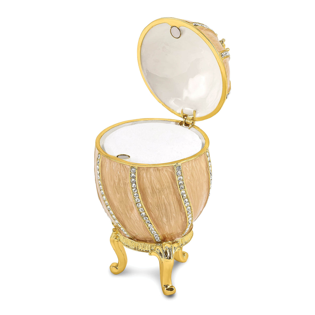 Lovely Rita's Pendants & Charms Bejewel Multi Color Finish CAPTIVATING CROWN Champagne Egg Trinket Box