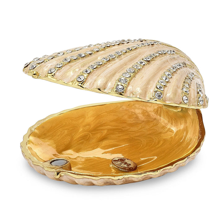 Luxury Giftware by Jere Pendants & Charms Bejewel Pewter Multi Color Enamel Finish PINKY Clam Shell Trinket Box