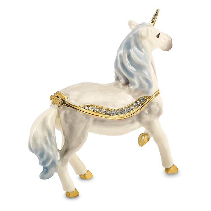 Luxury Giftware by Jere Pendants & Charms Bejewel Pewter Multi Color Finish SUNNY Enchanted Unicorn Trinket Box