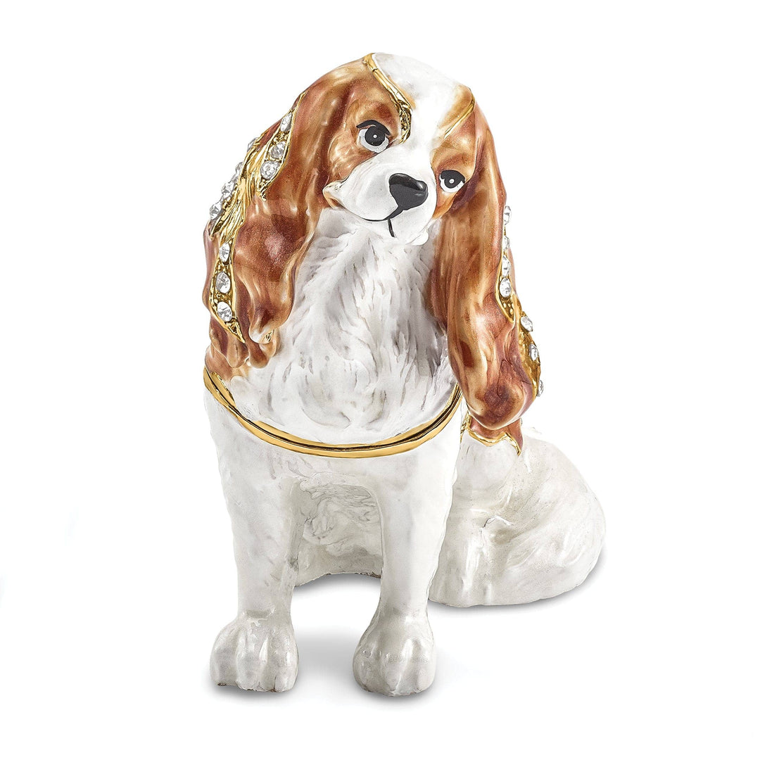 Luxury Giftware by Jere Pendants & Charms Bejeweled HENRIETTA Maria Cavalier King Charles Spaniel Trinket Box