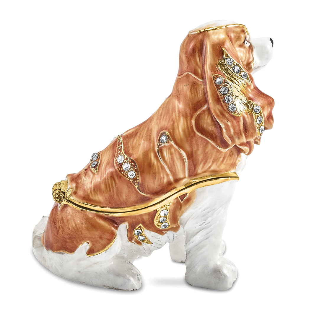 Luxury Giftware by Jere Pendants & Charms Bejeweled HENRIETTA Maria Cavalier King Charles Spaniel Trinket Box