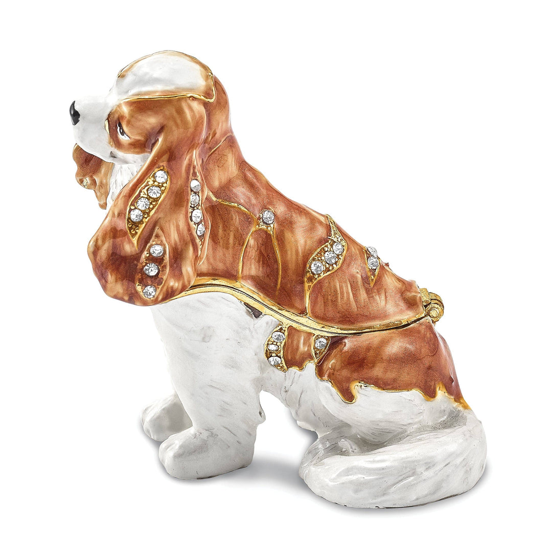 Luxury Giftware by Jere Pendants & Charms Bejeweled HENRIETTA Maria Cavalier King Charles Spaniel Trinket Box