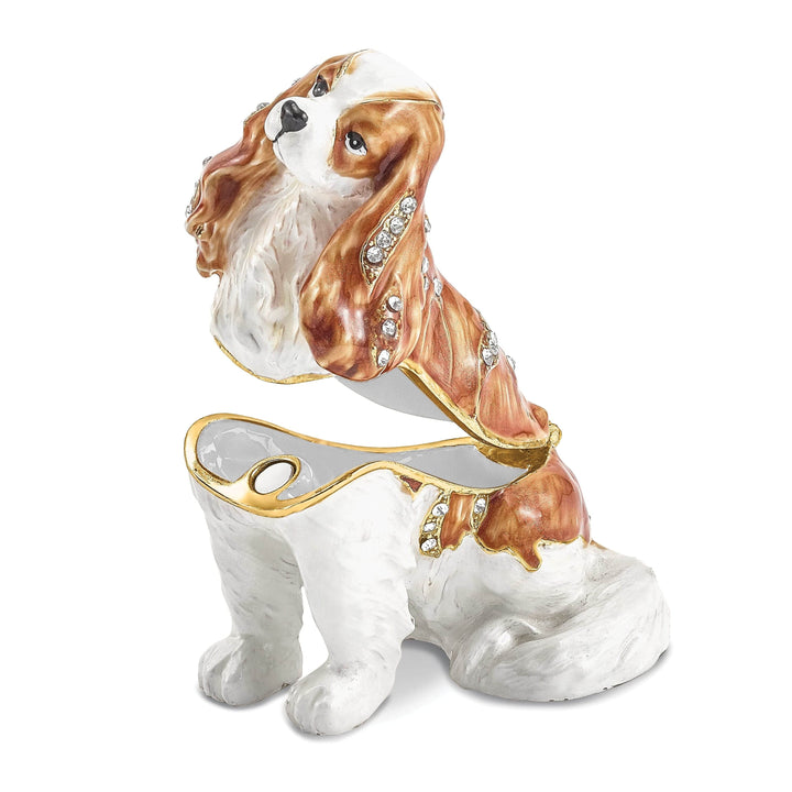 Luxury Giftware by Jere Pendants & Charms Bejeweled HENRIETTA Maria Cavalier King Charles Spaniel Trinket Box