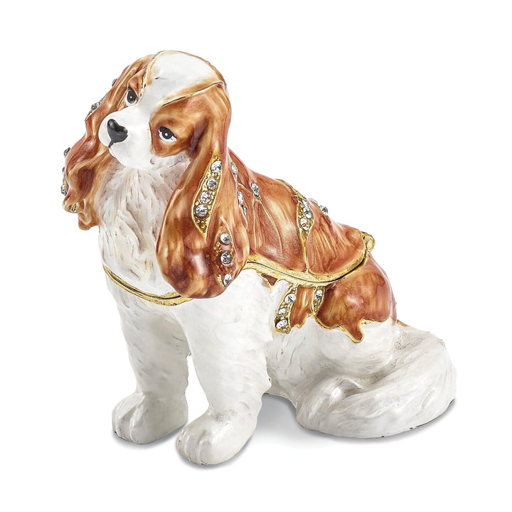 Luxury Giftware by Jere Pendants & Charms Bejeweled HENRIETTA Maria Cavalier King Charles Spaniel Trinket Box