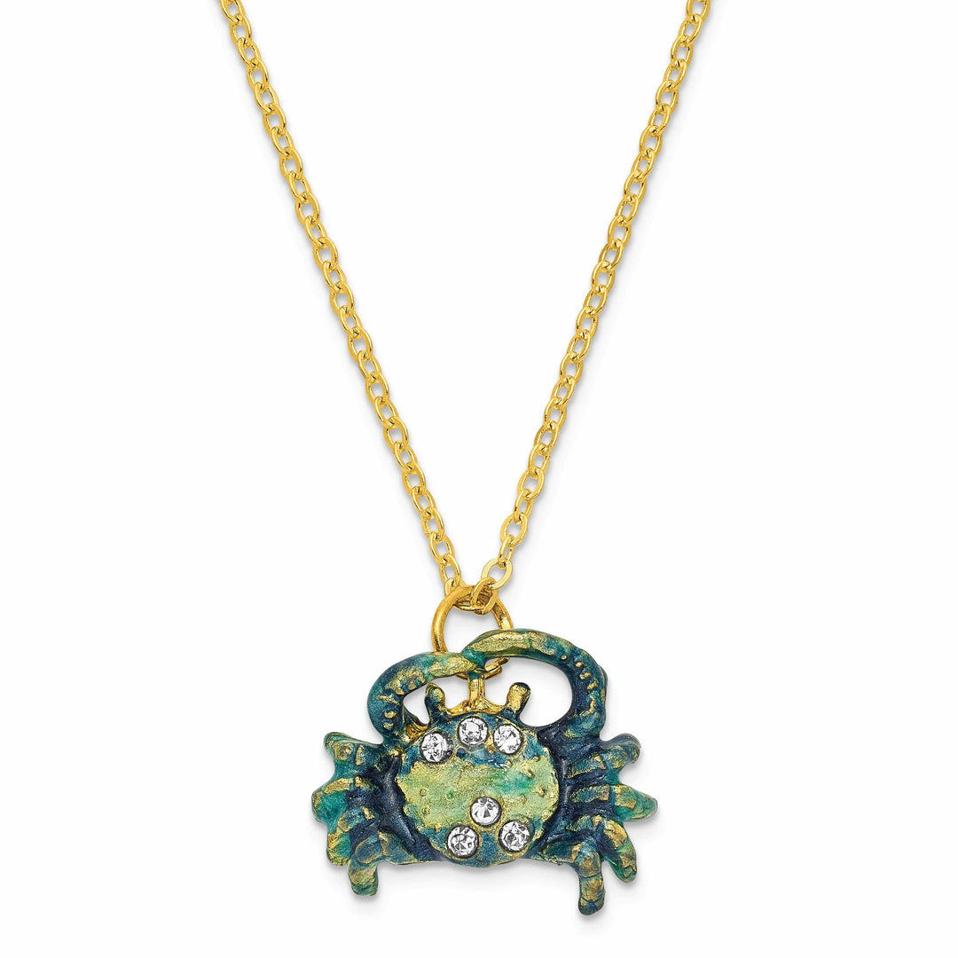 Luxury Giftware by Jere Pendants & Charms Bejeweled Multi Color Enamel Finish CHESAPEAKE Blue Crab Trinket Box