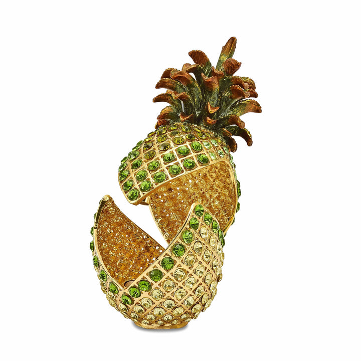 Lovely Rita's Pendants & Charms Bejeweled Multi Color Finish ALL WELCOME Crystal Pineapple Trinket Box