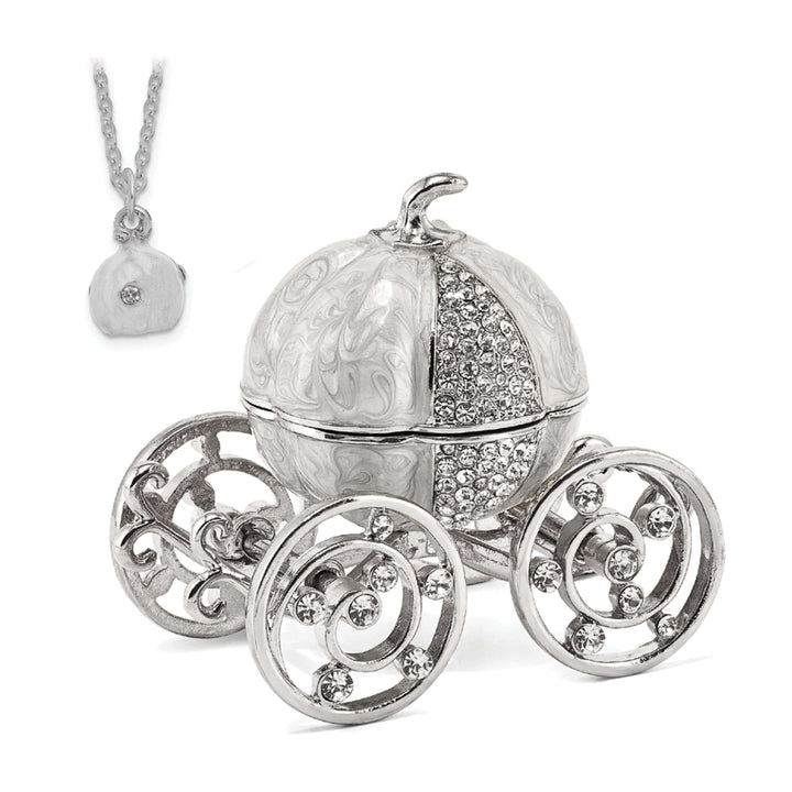 Lovely Rita's Pendants & Charms Bejeweled Multi Color Finish EVER AFTER Pumpkin Coach Trinket Box