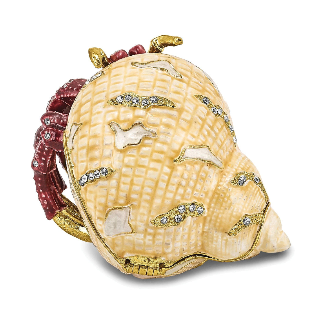 Luxury Giftware by Jere Pendants & Charms Bejeweled Multi Color Finish HERMAN Red Leg Hermit Crab Trinket Box