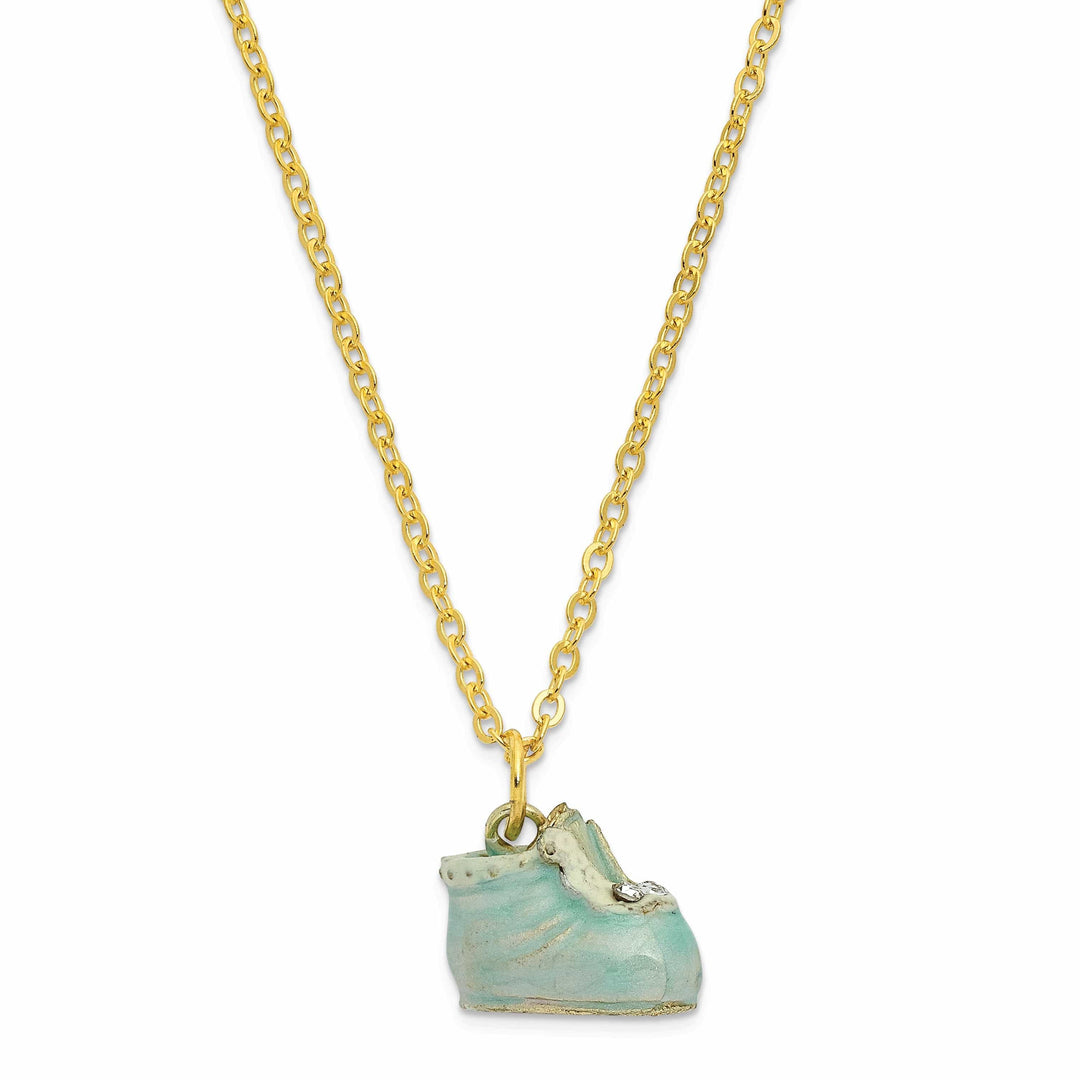 Luxury Giftware by Jere Pendants & Charms Bejeweled Multi Color Finish IT'S A BOY Blue Baby Bootie Trinket Box