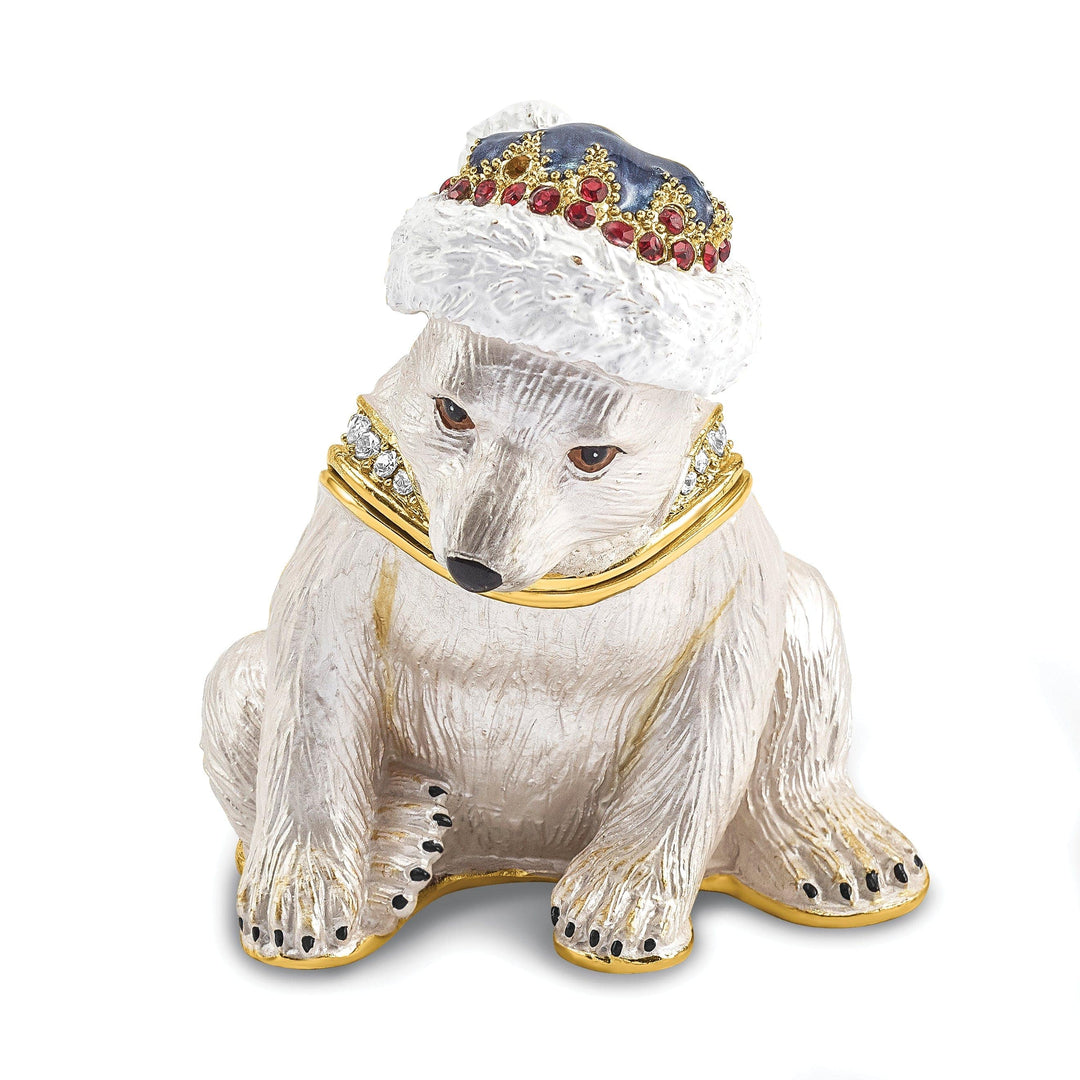 Lovely Rita's Pendants & Charms Bejeweled Multi Color Finish NOELLE Cuddly Polar Bear Cub Trinket Box