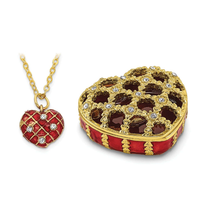 Lovely Rita's Pendants & Charms Bejeweled Multi Color Finish PEEK-A-BOO Decorative Heart Trinket Box