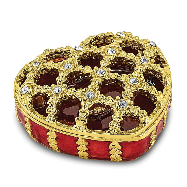 Lovely Rita's Pendants & Charms Bejeweled Multi Color Finish PEEK-A-BOO Decorative Heart Trinket Box