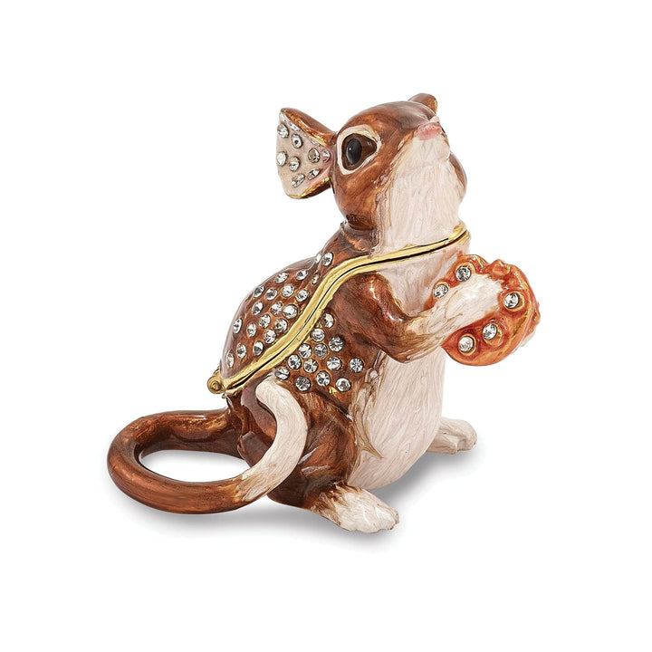Luxury Giftware by Jere Pendants & Charms Bejeweled Multi Color Finish SWEET WILLIAM Mouse Cookie Trinket Box
