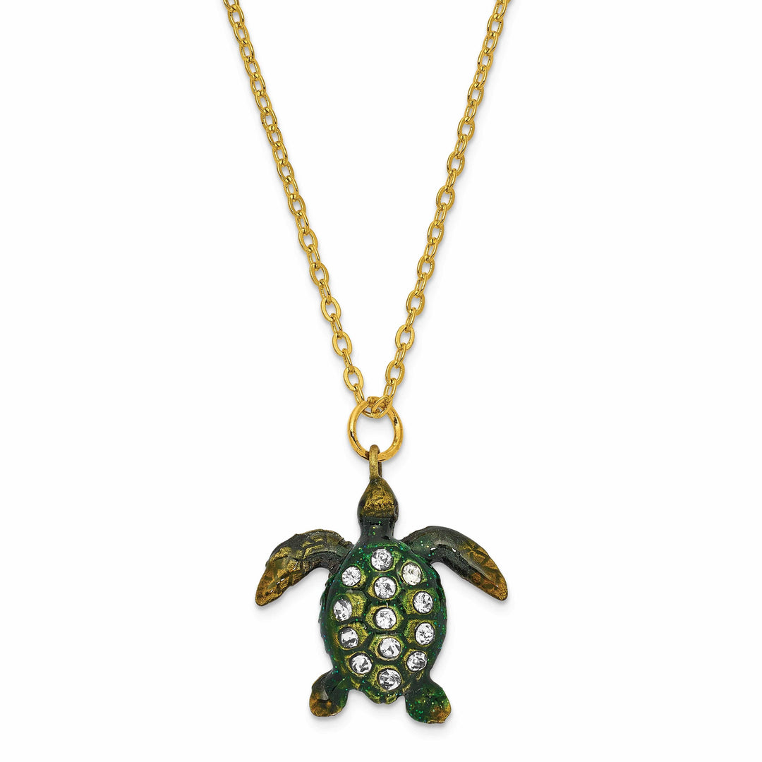 Luxury Giftware by Jere Pendants & Charms Bejeweled Multi Color SWEETHEART Green Sea Turtle Heart Trinket Box