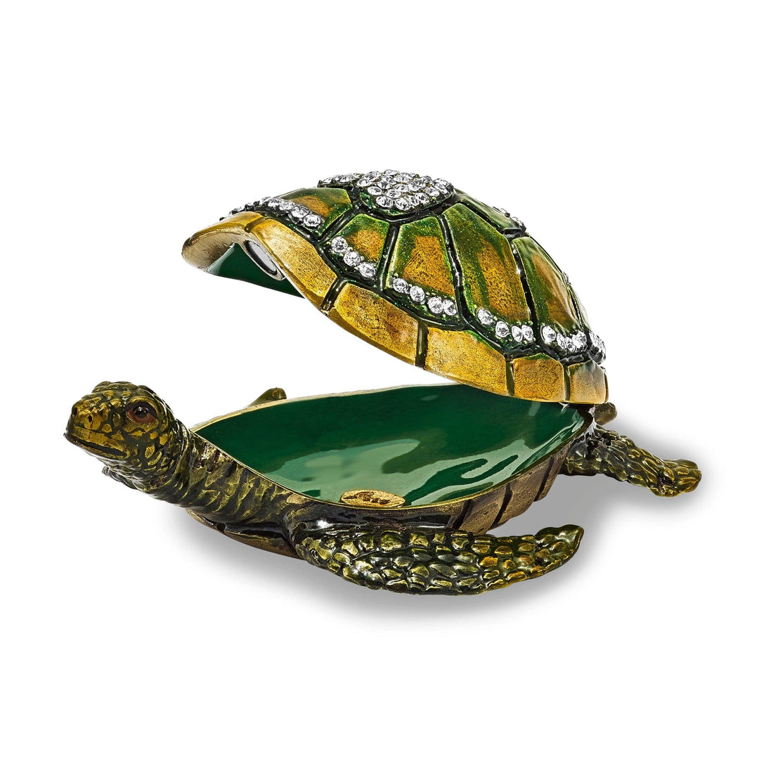 Luxury Giftware by Jere Pendants & Charms Bejeweled Multi Color SWEETHEART Green Sea Turtle Heart Trinket Box