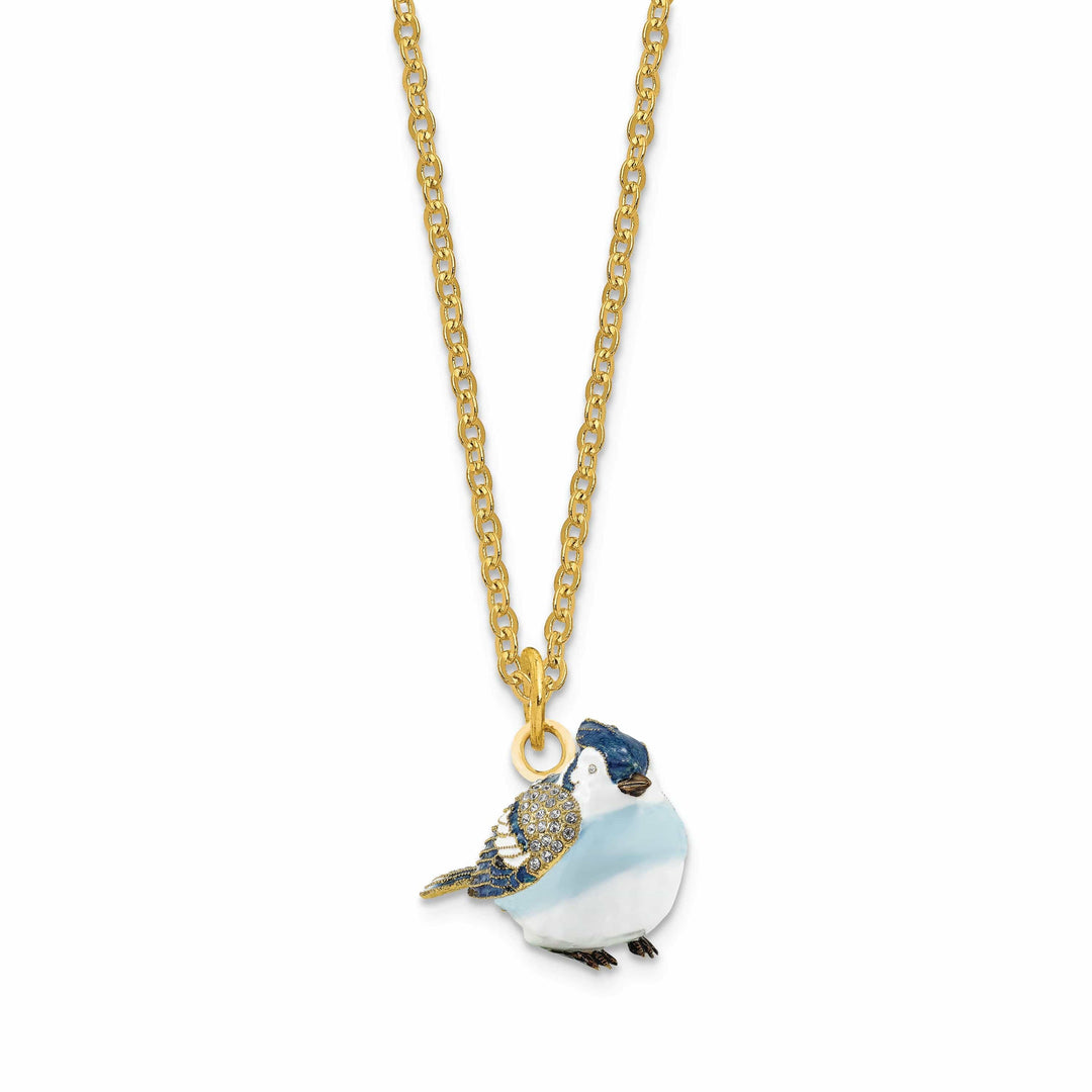 Luxury Giftware by Jere Pendants & Charms Bejeweled Pewter ADMIRAL Blue Jay Trinket Box Design