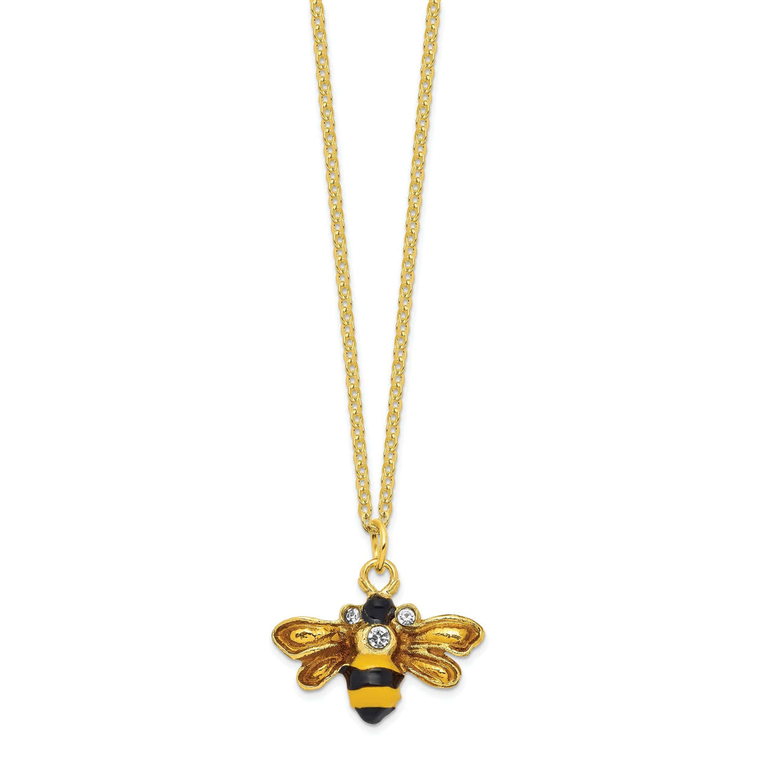 Luxury Giftware by Jere Pendants & Charms Bejeweled Pewter BUZZ Bumblebee Trinket Box Design