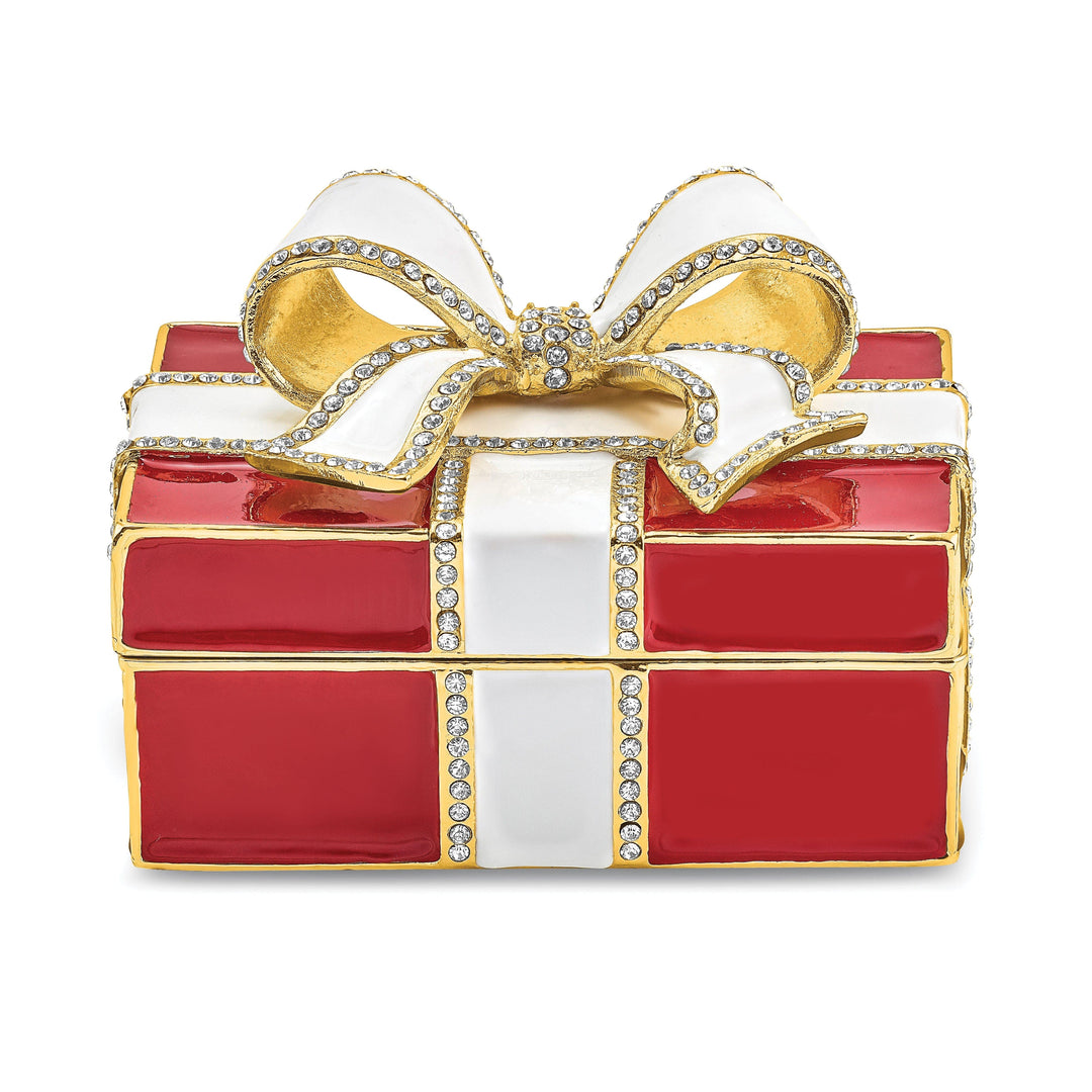 Lovely Rita's Pendants & Charms Bejeweled Pewter Color Finish DESIRE Red Gift Box Ring Pad Trinket Box