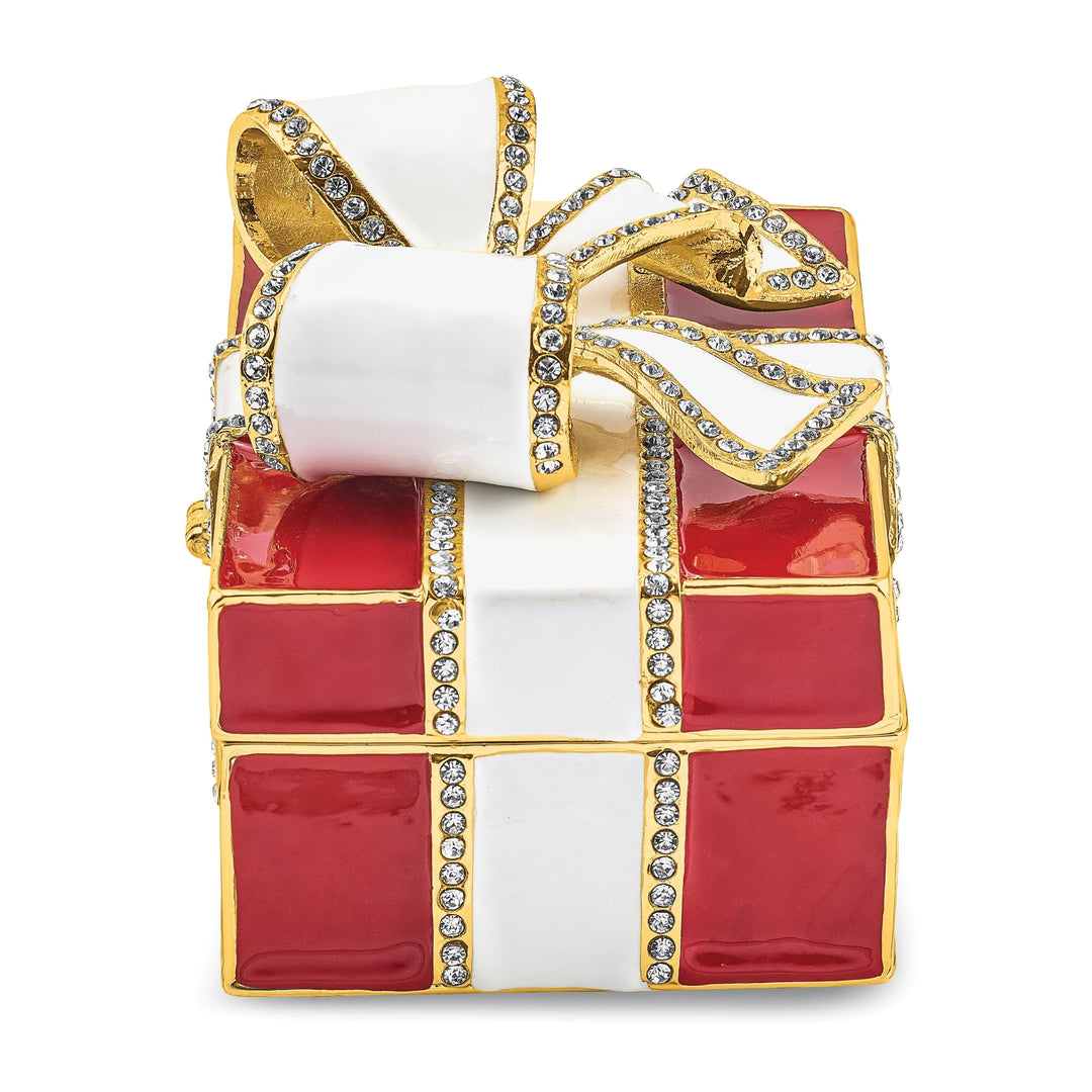 Lovely Rita's Pendants & Charms Bejeweled Pewter Color Finish DESIRE Red Gift Box Ring Pad Trinket Box