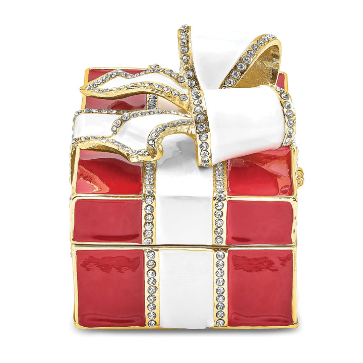 Lovely Rita's Pendants & Charms Bejeweled Pewter Color Finish DESIRE Red Gift Box Ring Pad Trinket Box