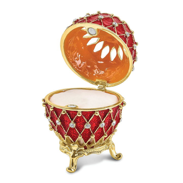 Lovely Rita's Pendants & Charms Bejeweled Pewter Color Finish VALENTINE Ruby Red Ring Pad Trinket Box