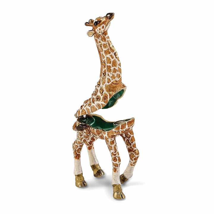 Luxury Giftware by Jere Pendants & Charms Bejeweled Pewter GINA GEORGIE Mother Baby Giraffes Trinket Box