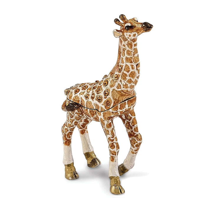 Luxury Giftware by Jere Pendants & Charms Bejeweled Pewter GINA GEORGIE Mother Baby Giraffes Trinket Box