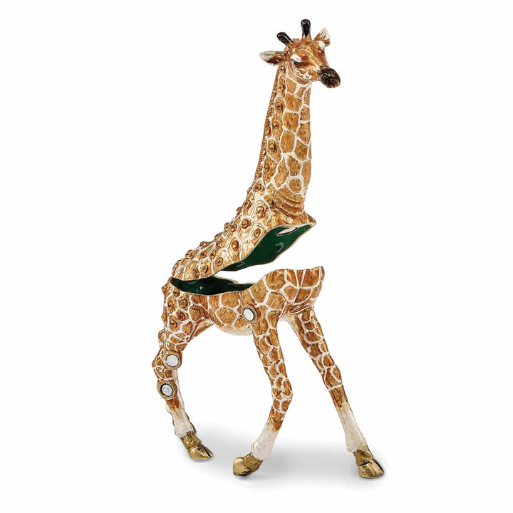 Luxury Giftware by Jere Pendants & Charms Bejeweled Pewter GINA GEORGIE Mother Baby Giraffes Trinket Box