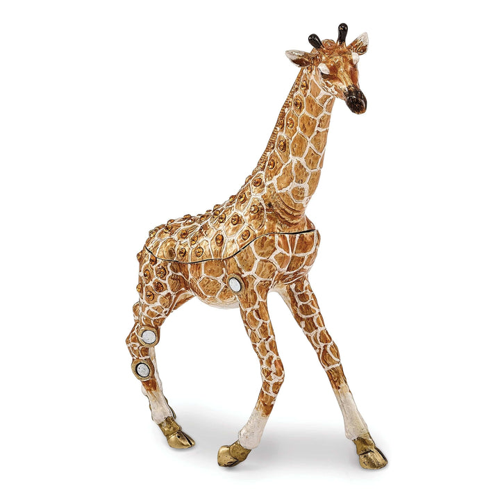 Luxury Giftware by Jere Pendants & Charms Bejeweled Pewter GINA GEORGIE Mother Baby Giraffes Trinket Box